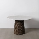 DINING TABLE WHITE-BROWN MARBLE/WOOD 120 X 120 X 76,50 CM thumbnail