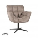 LOUNGE CHAIR IAN TAUPE MICROSUEDE thumbnail