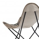 Lenestol sort-taupe stoff-metall 75x75x95 thumbnail