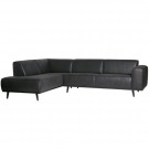 WOOOD STATEMENT CORNER SOFA LEFT SUEDINE BLACK thumbnail