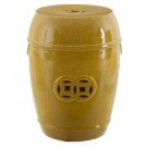 STOOL YELLOW CERAMIC DECORATION 35 X 35 X 48 CM thumbnail