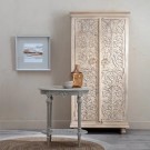 Garderobeskap beige mangotre 90x40x180 thumbnail
