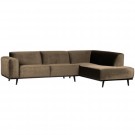 WOOOD STATEMENT CORNER SOFA RIGHT VELVET TAUPE thumbnail