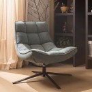 WOOOD MAUDI SWIVEL ARMCHAIR IN POLYESTER - COLOR: LIGHT STONE BLUE thumbnail