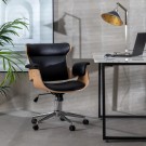Kontorstol med 5 trinser - NATURAL-BLACK 68 X 62 X 85 CM thumbnail
