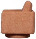 WOOOD OSCAR SWIVEL ARMCHAIR IN COARSE FABRIC - SALMON  thumbnail