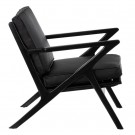Lenestol sort teak tre-skinn 78x64x75 thumbnail