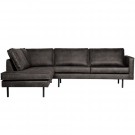 WOOOD RODEO CORNER SOFA LEFT BLACK thumbnail