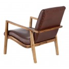 Lenestol brunt teak tre skinn 65x76x83 thumbnail