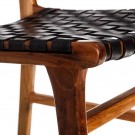 Spisestol svart teak tre-skinn 56x48x80 thumbnail