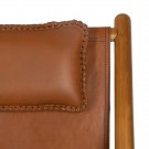 Lenestol brunt teak tre skinn 70x82x88 thumbnail