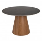 DINING TABLE BLACK-BROWN METAL-CERAMIC 120 X 120 X 75 CM thumbnail