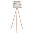 FLOOR LAMP BEIGE-BLACK WEAVE-WOOD 60 X 60 X 155 CM thumbnail