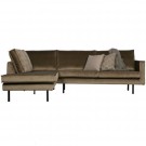 WOOOD RODEO CORNER SOFA LEFT VELVET TAUPE thumbnail
