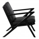 Lenestol Sort skinn - teak  78 X 64 X 75 CM thumbnail