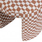 WOOOD CHARLIE UPHOLSTERED STOOL CHECKERED PATTERN ORANGE thumbnail