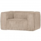 WOOD BEAN ARMCHAIR IN WIDE CORD VELVET - COLOR: TRAVERTIN thumbnail