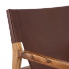 DENZZO Lenestol brunt teak tre skinn 69x82x82 thumbnail