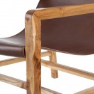 DENZZO Lenestol brunt teak tre skinn 69x82x82 thumbnail