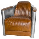 Airplane Arm Chair leather SORT ELLER BRUNT skinn thumbnail