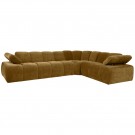 WOOOD MOJO CORNER SOFA RIGHT / LEFT WOVEN RIB FABRIC HONEY YELLOW thumbnail