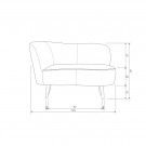 WOOOD SARA LOUNGE ARMCHAIR LEFT VELVET KHAKI thumbnail
