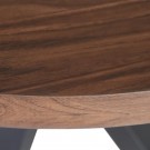 Moderne rundt spisebord i brun-svart MDF og metall – 90x90 cm | Perfekt for kjøkken og stue