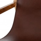 DENZZO Lenestol brunt teak tre skinn 69x82x82 thumbnail