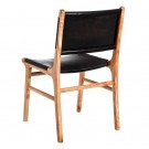 Spisestol svart teak tre-skinn 50x52x83 thumbnail