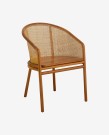 Mosso spisestol - polert teak - lys brun med rotting thumbnail
