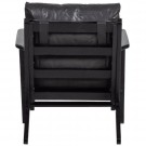 WOOOD HOUSTON ARMCHAIR REAL LEATHER BLACK thumbnail