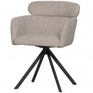 WOOOD FENNE SWIVEL DINING CHAIR WOVEN FABRIC NATURAL thumbnail