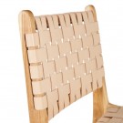 Spisestol beige teak tre-skinn 50x56x87 thumbnail