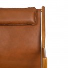 Lenestol brunt teak tre skinn 70x82x88 thumbnail