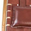 Lenestol brunt teak tre skinn 66x97x90 thumbnail