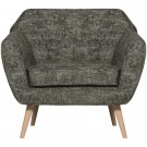 WOOOD ROCCO ARMCHAIR IN CHENILLE FABRIC - WARM GREEN thumbnail