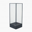 MATT BLACK METAL AND GLASS SMALL HURRICANE LANTERN thumbnail