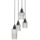 Multiple hengende lampe med 4 glass sort/ glass thumbnail