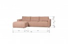 Vtwonen BAR CHAISE LONGUE WOVEN FABRIC LEFT PINK thumbnail