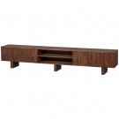 BePureHome LAVISH TV UNIT WITH DESIGNED DOORS WOOD WARM BROWN thumbnail