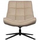WOOOD MAUDI SWIVEL ARMCHAIR IN POLYESTER FABRIC - NATURAL  thumbnail