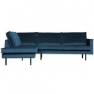 WOOOD RODEO CORNER SOFA LEFT VELVET BLUE thumbnail