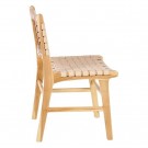 Spisestol beige teak tre-skinn 50x56x87 thumbnail