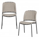 Sett med 2 - taku spisestuestol uten armlener polyester sand thumbnail