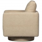 WOOOD OSCAR SWIVEL ARMCHAIR IN CHENILLE FABRIC - NATURAL  thumbnail