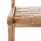 Sittebenk beige teak tre-skinn 140x59x89 thumbnail