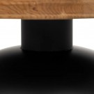 MAIN TABLE NATURAL-BLACK WOOD-IRON ROOM 90 X 90 X 35 CM thumbnail