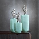 Dekorativ flaske i grønn-sølv glass 19x13x62 thumbnail