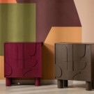 WOOOD NOTICE CABINET WOOD Expresso eller Burgunder thumbnail