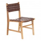 Spisestol brunt teak tre-skinn 56x48x80 thumbnail